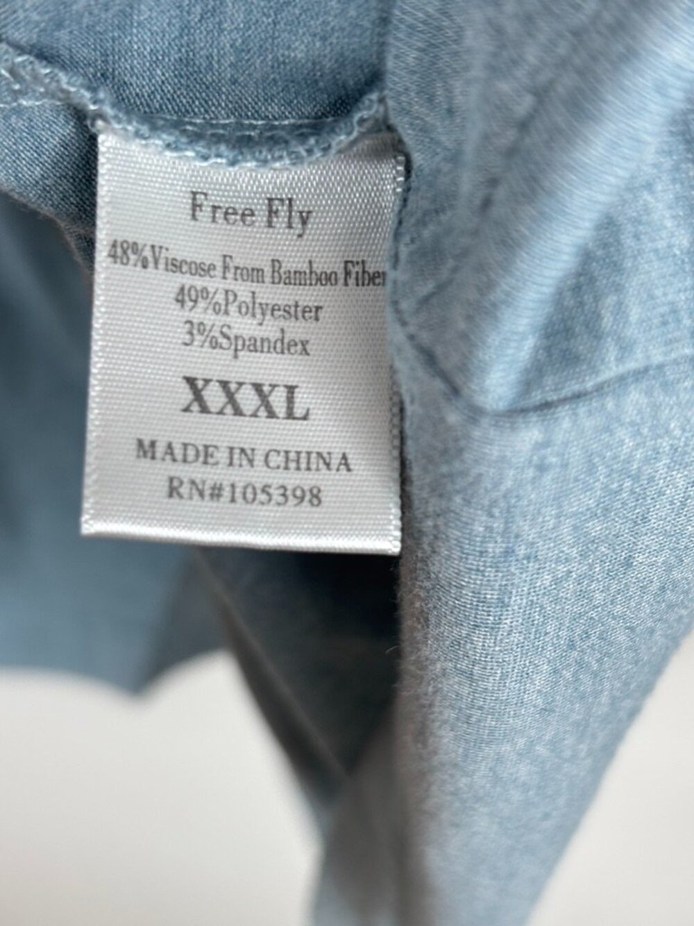 Free Fly Bamboo Shade Hoodie Hooded Shirt 3XL Long Sleeve Slate Blue Thumb Holes - Picture 7 of 10